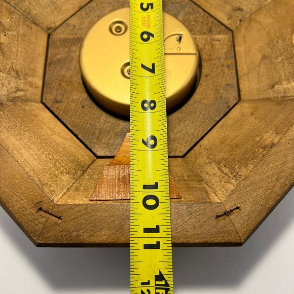 MCM 8 Day Wall Clock In Wooden Octagon Frame Made in France Untested - Picture 8 of 9